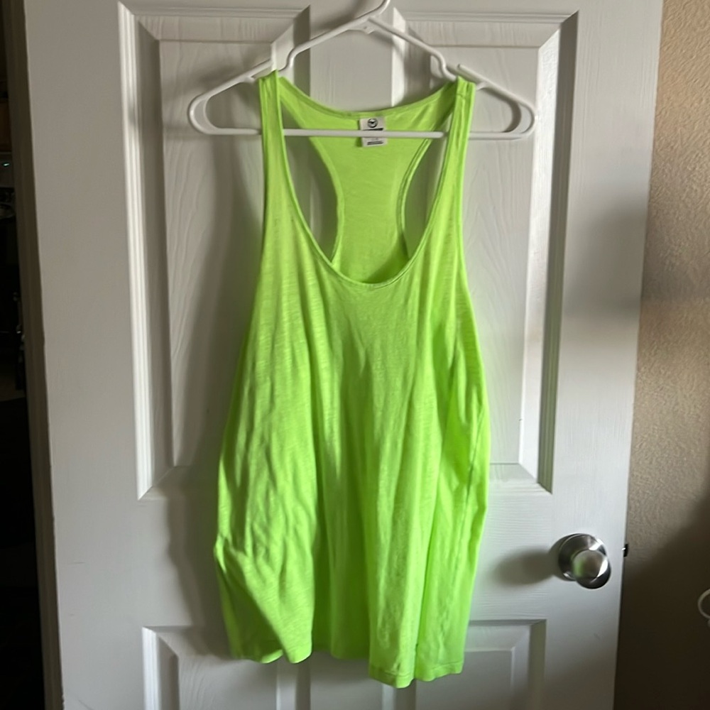 VS Pink Highlighter Green Tank